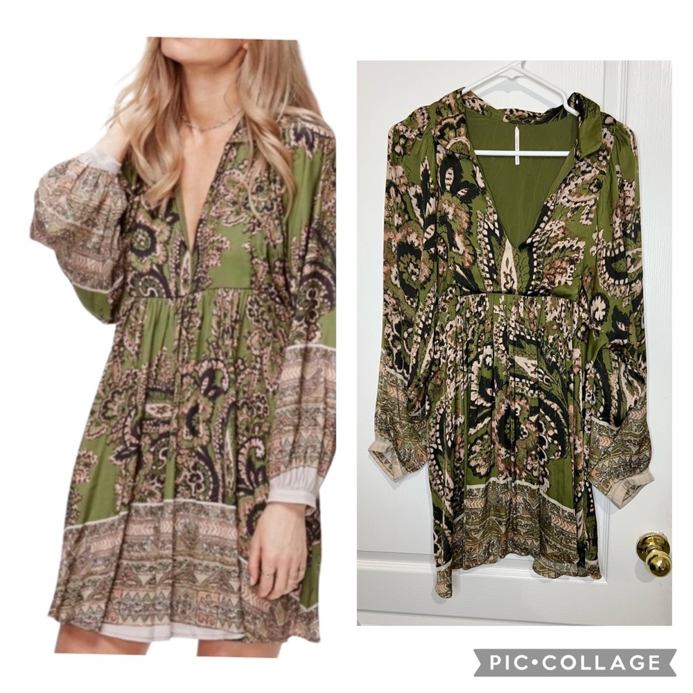 Free people paisley say you love me mini dress size M